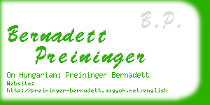 bernadett preininger business card